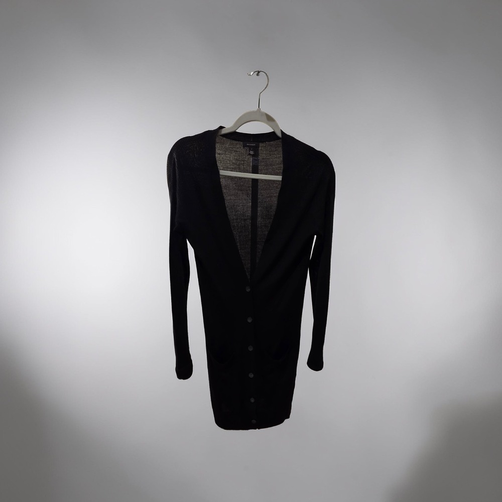 Halogen Women's Long Black Cardigan Size L Career Casual Lightweight